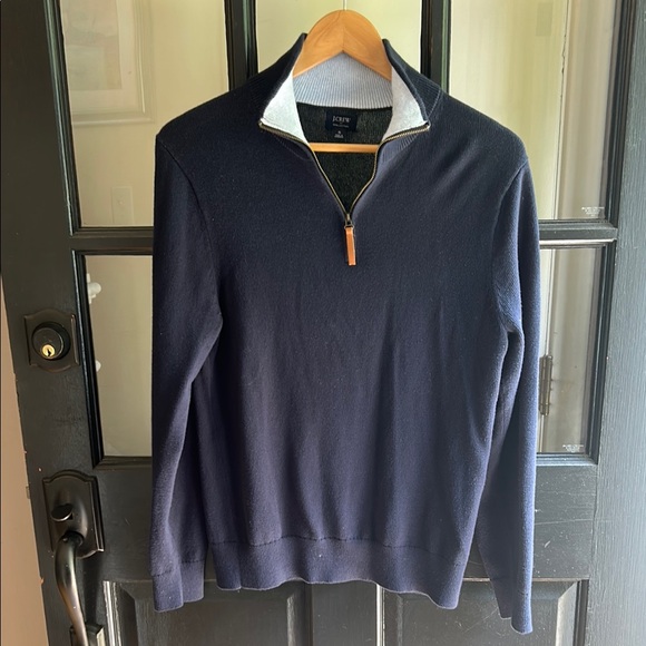 J Crew men’s quarter zip sweater. Navy size S - Picture 1 of 4